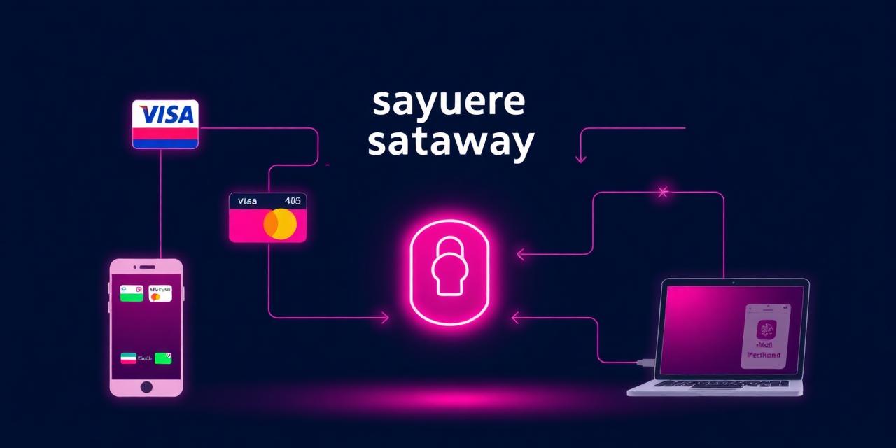 Diagrama de um gateway de pagamento a ligar cartões, carteiras móveis e um comerciante em Moçambique