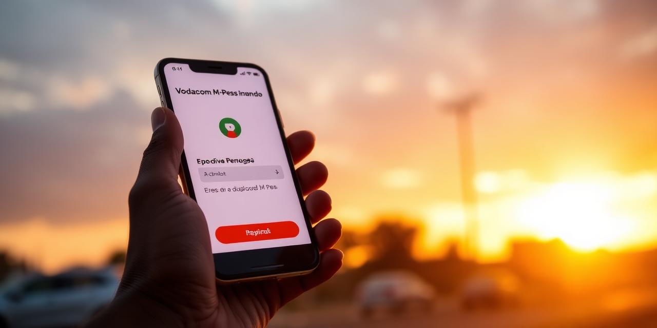 Cliente moçambicano a confirmar pagamento M-Pesa no telemóvel